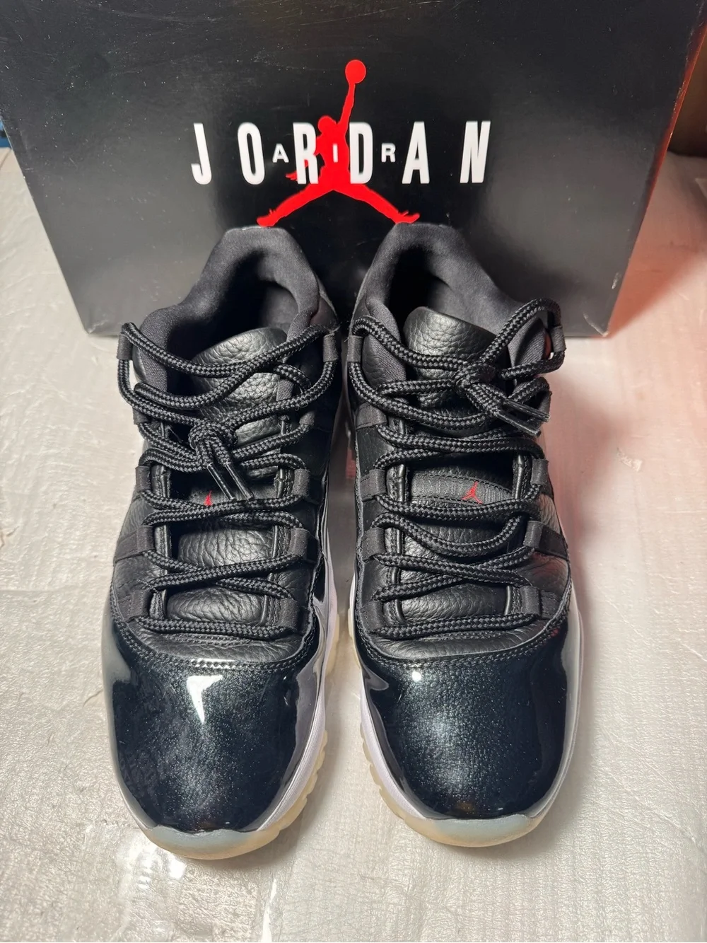 AV2187-001 Nike Air Jordan 11 Retro Low 72-10 Black Gym Red White Sail Men's 12